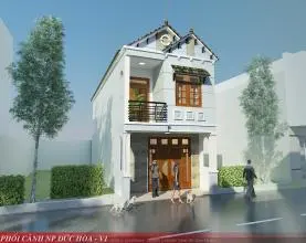 Dự án xây nhà trọn gói Đức Hòa Long An – Nhà 1 trệt 1 lầu mái ngói anh Khánh