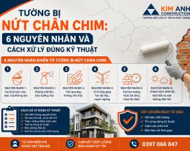 Tường bị nứt chân chim: 6 nguyên nhân và cách xử lý đúng kỹ thuật
