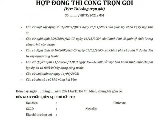 Mẫu hợp đồng xây nhà trọn gói chặt chẽ: 5 Điều khoản sống còn gia chủ phải biết