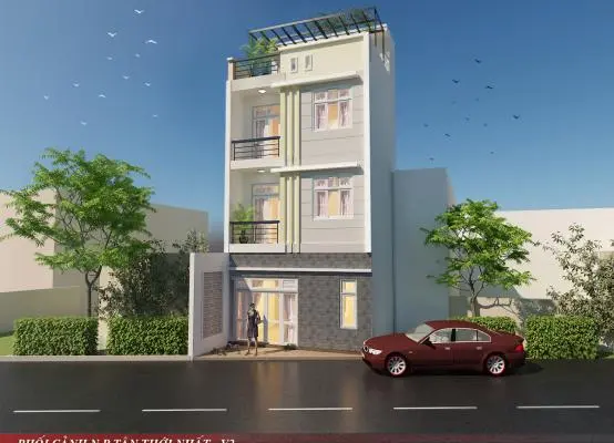 Dự án xây nhà trọn gói Quận 12 – Nhà 3 tầng 1 tum anh Bình tại Tân Thới Nhất