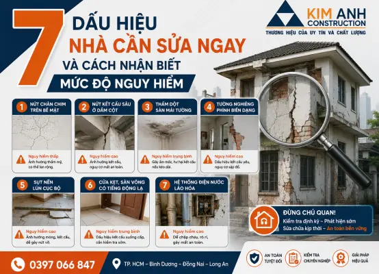 7 dấu hiệu nhà cần sửa ngay và cách nhận biết mức độ nguy hiểm