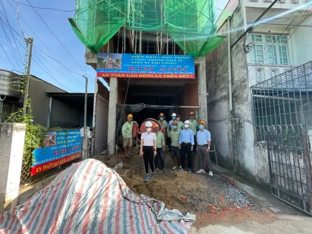 Thi c&ocirc;ng phần th&ocirc; kết cấu b&ecirc; t&ocirc;ng nh&agrave; phố B&agrave; Điểm H&oacute;c M&ocirc;n &ndash; X&acirc;y Dựng Kim Anh