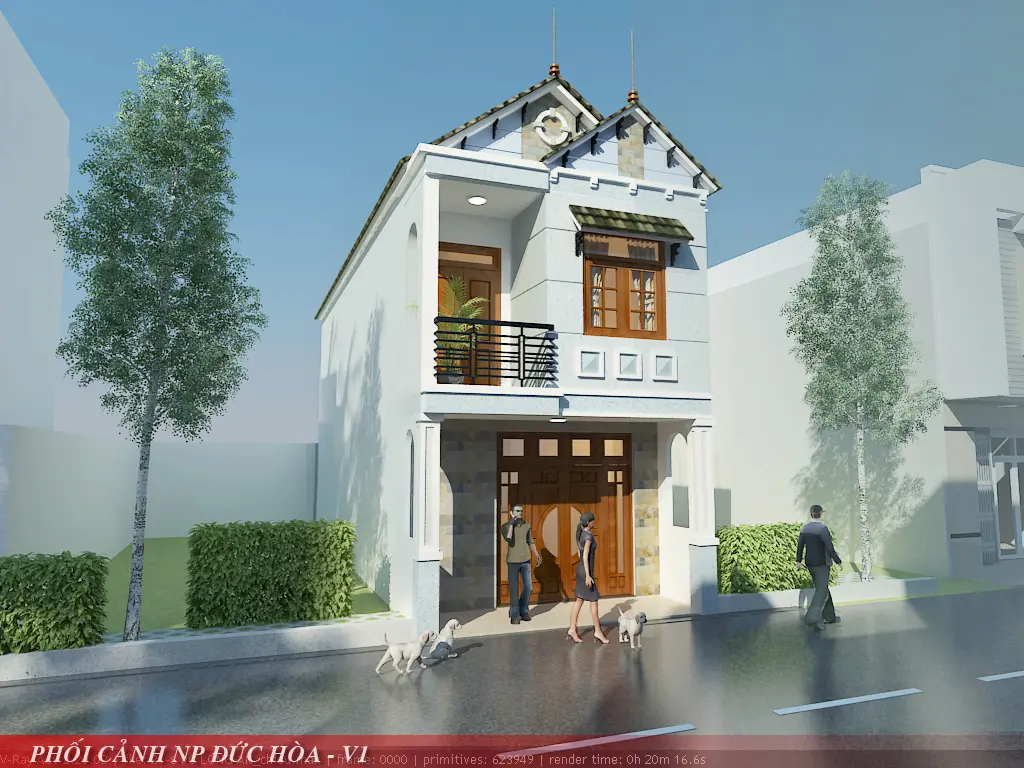 Nh&agrave; phố 2 tầng m&aacute;i ng&oacute;i&nbsp;tại Đức H&ograve;a