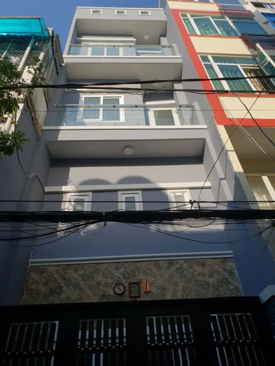 Mặt tiền nh&agrave; phố trệt lửng 2 lầu tum sau khi ho&agrave;n thiện tại Nguyễn Đ&igrave;nh Chiểu Quận 3 &ndash; X&acirc;y Dựng Kim Anh b&agrave;n giao