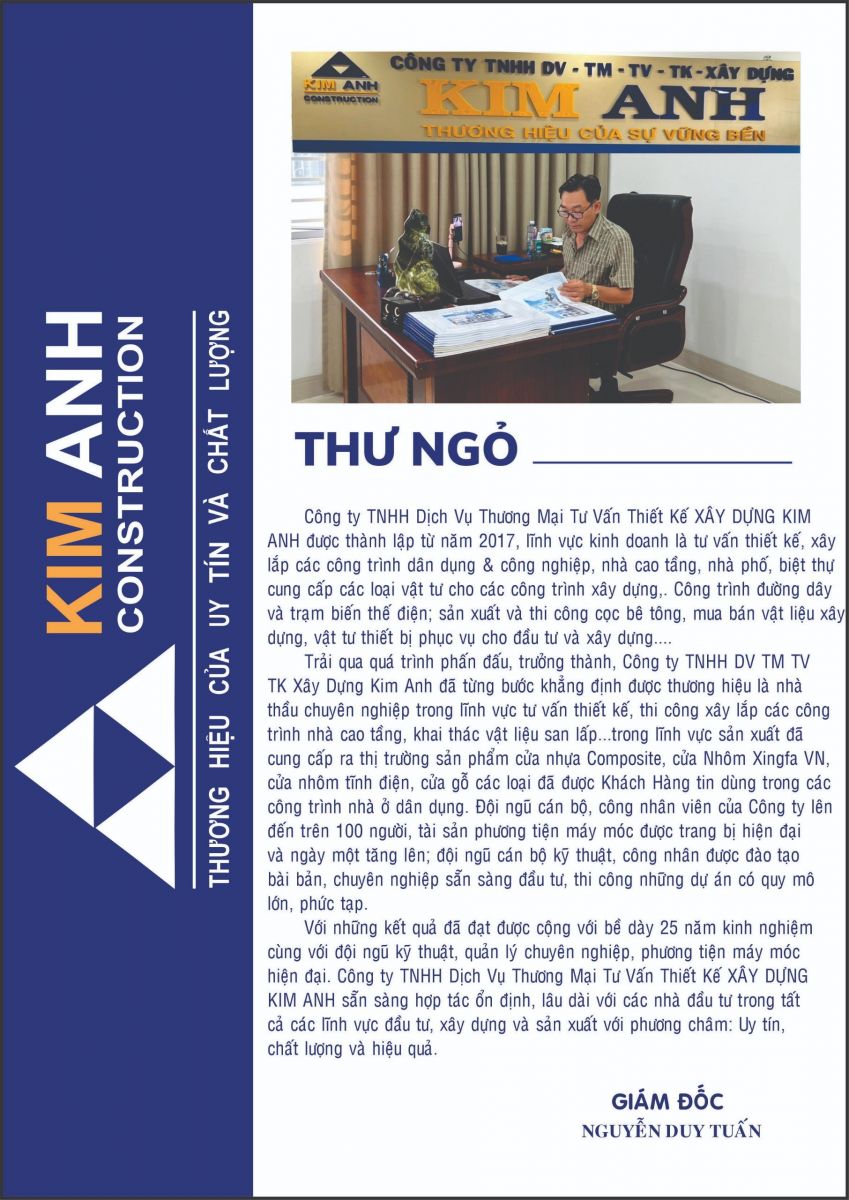 Hồ sơ năng lực X&acirc;y Dựng Kim Anh
