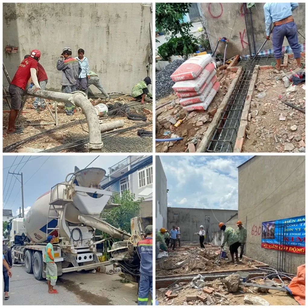 Thi c&ocirc;ng đổ b&ecirc; t&ocirc;ng thương phẩm cho phần m&oacute;ng