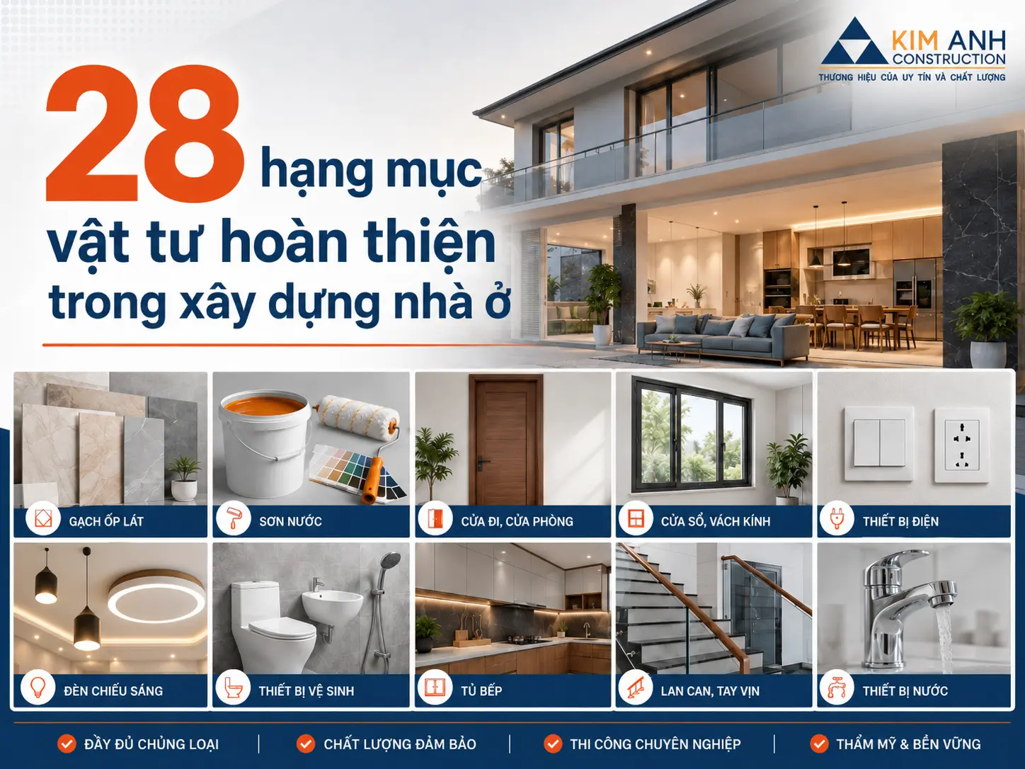 Vật tư ho&agrave;n thiện trong x&acirc;y dựng nh&agrave; ở