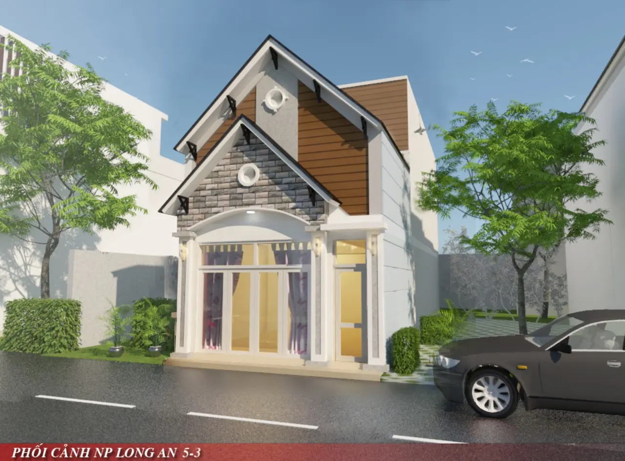 Hình ảnh mẫu nhà 1 trệt 1 lầu 4x15m