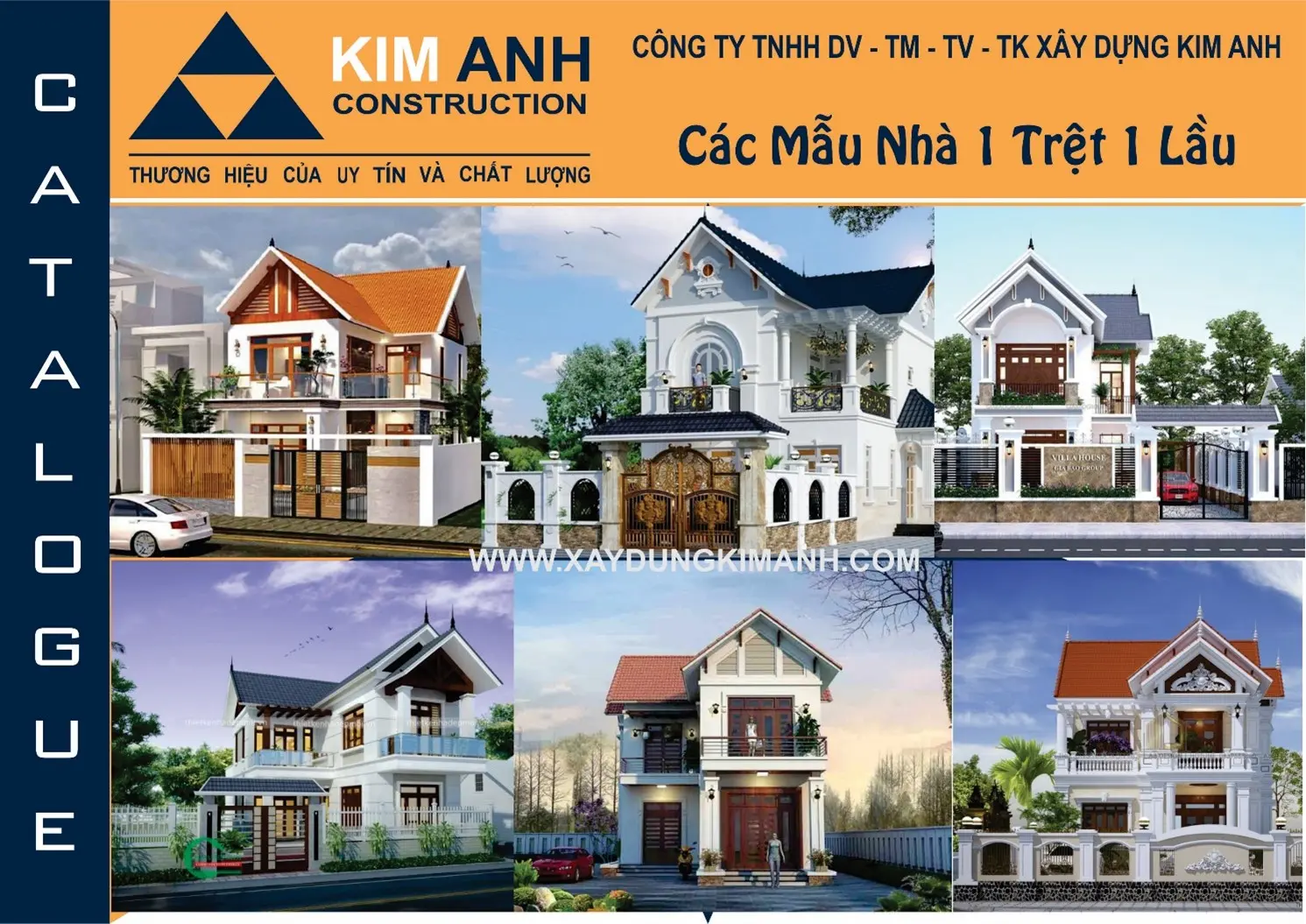 Hình tổng hợp 6 mẫu nhà 1 trệt 1 lầu hình chữ L