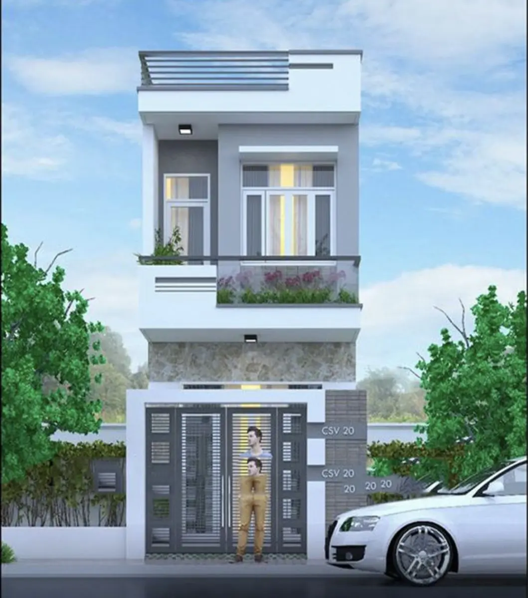 Hình 7: mẫu nhà 1 trệt 1 lầu hiện đại