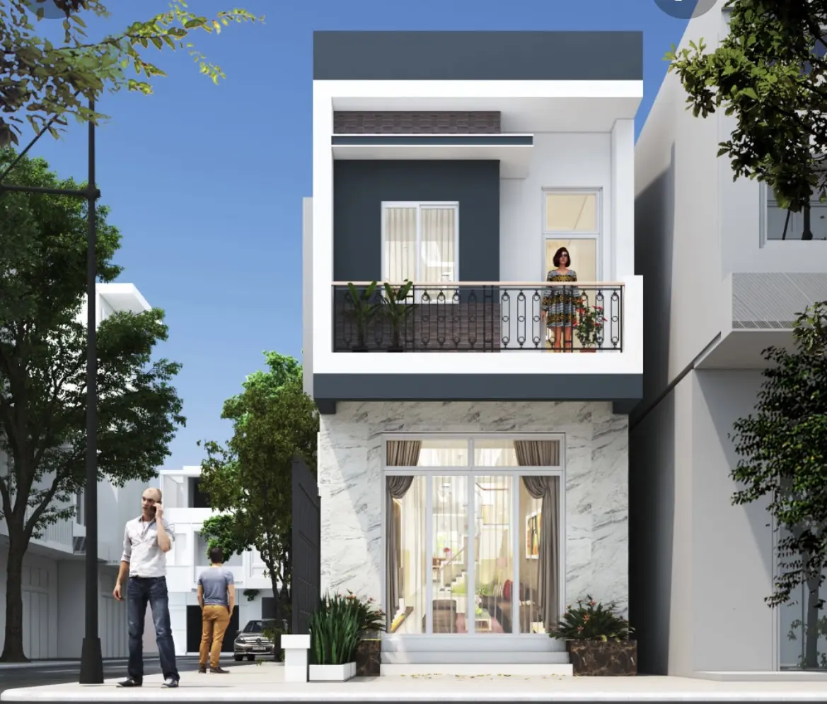 Hình 8: mẫu nhà 1 trệt 1 lầu hiện đại