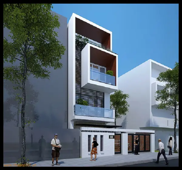 Mẫu nhà phố 3 tầng 1 tum