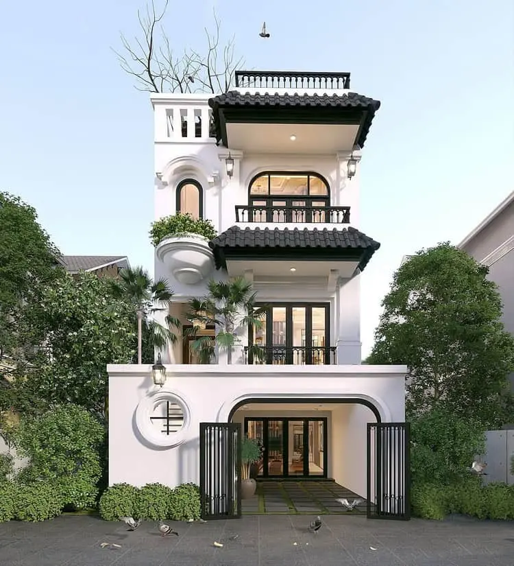 Kiến tr&uacute;c nh&agrave; phố phong c&aacute;ch indochine thu h&uacute;t