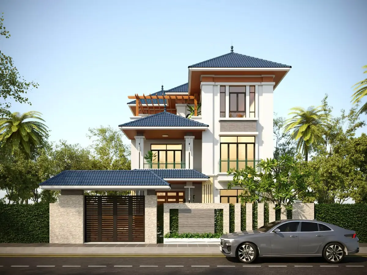 Mẫu nh&agrave; 3 tầng m&aacute;i Nhật Mansard, tầng &aacute;p m&aacute;i tạo kh&ocirc;ng gian thư gi&atilde;n
