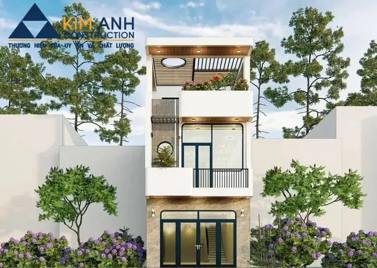 Mẫu nh&agrave; ống 3 tầng hiện đại, tối giản - Mẫu 3