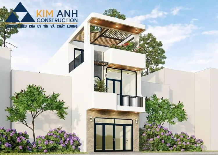 Mẫu nh&agrave; ống 3 tầng hiện đại, tối giản - Mẫu 3
