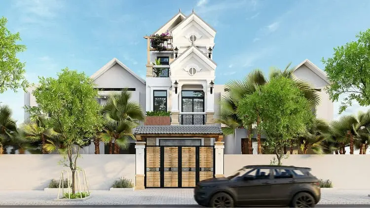 Mẫu nh&agrave; m&aacute;i th&aacute;i sang trọng