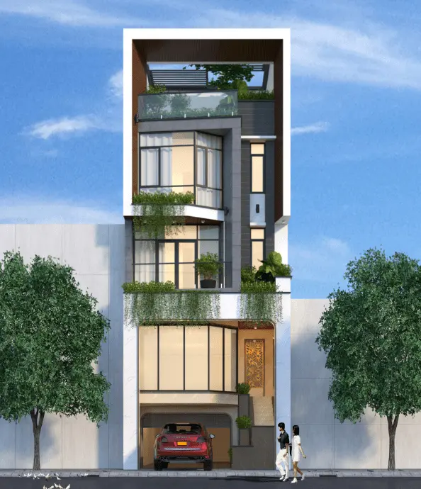 nhà phố mặt tiền 5m