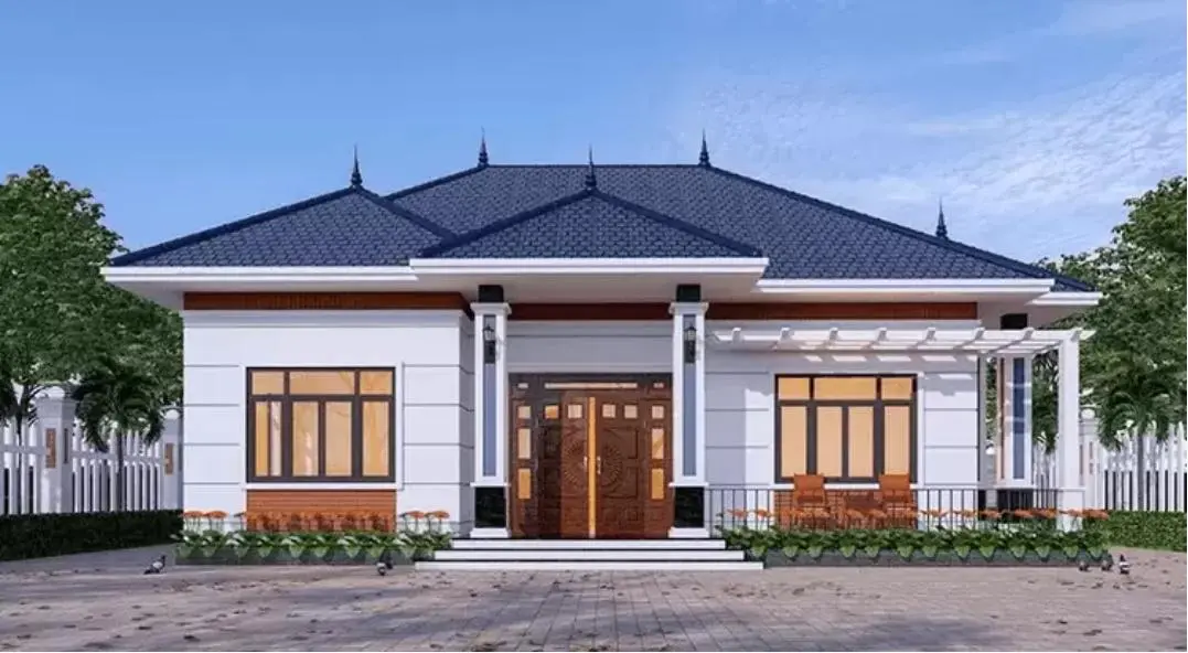 Nh&agrave; cấp 4 m&aacute;i Nhật c&oacute; thiết kế m&aacute;i dốc nhẹ, vừa phải, được xếp chồng l&ecirc;n nhau v&agrave; mở rộng ra c&aacute;c hướng (Nguồn: Internet)