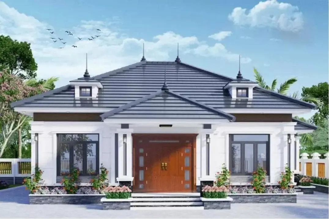 Nh&agrave; m&aacute;i Nhật c&oacute; m&aacute;i dốc thấp, vừa gi&uacute;p tho&aacute;t nước m&agrave; vẫn đảm bảo thẩm mỹ (Nguồn: Internet)