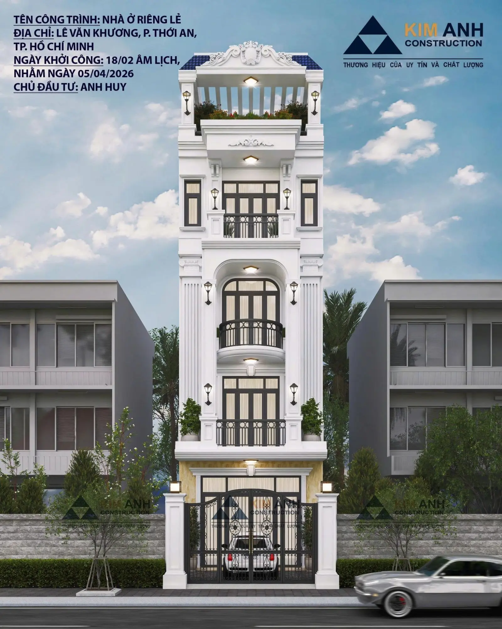 Mẫu thiết kế kiến trúc biệt thự phong cách tân cổ điển