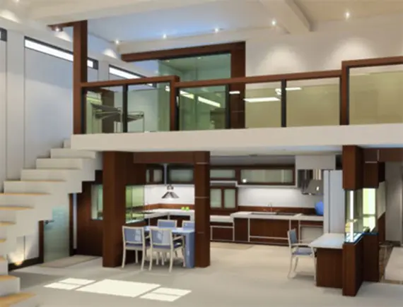 Mẫu nhà cấp 4 có gác lửng 2