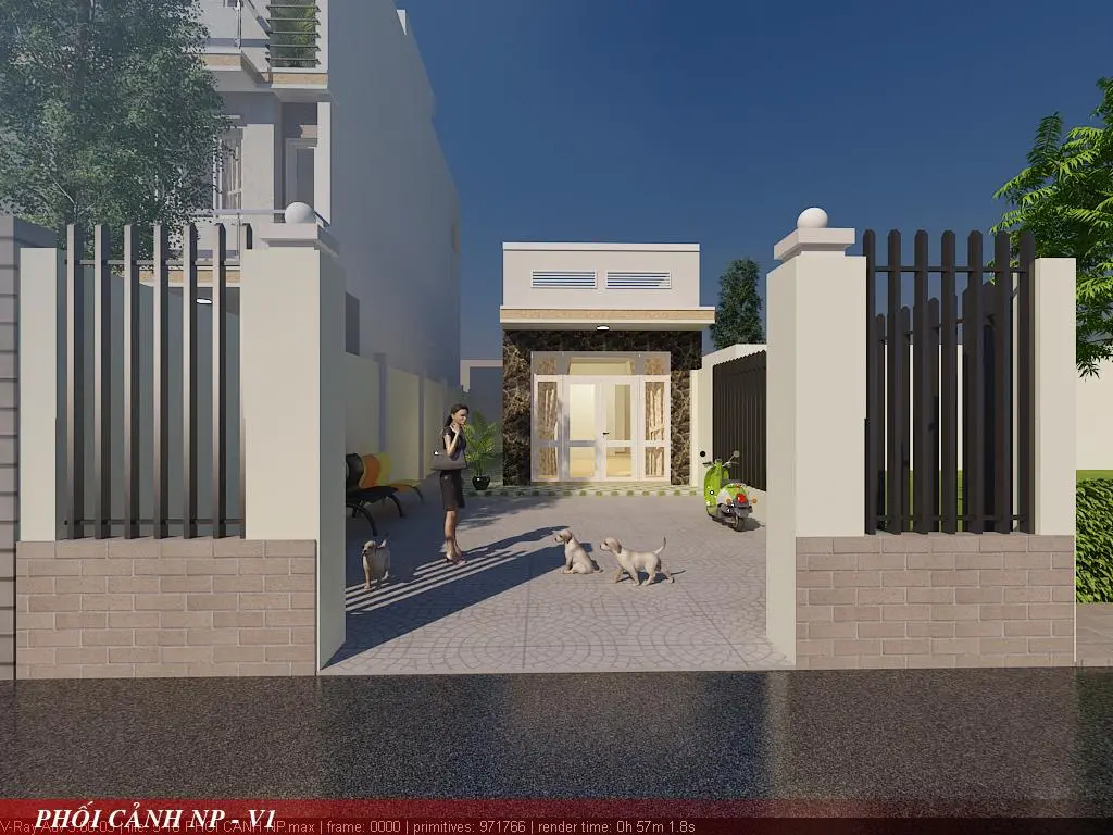 Mẫu nhà cấp 4 mái bằng hiện đại 2